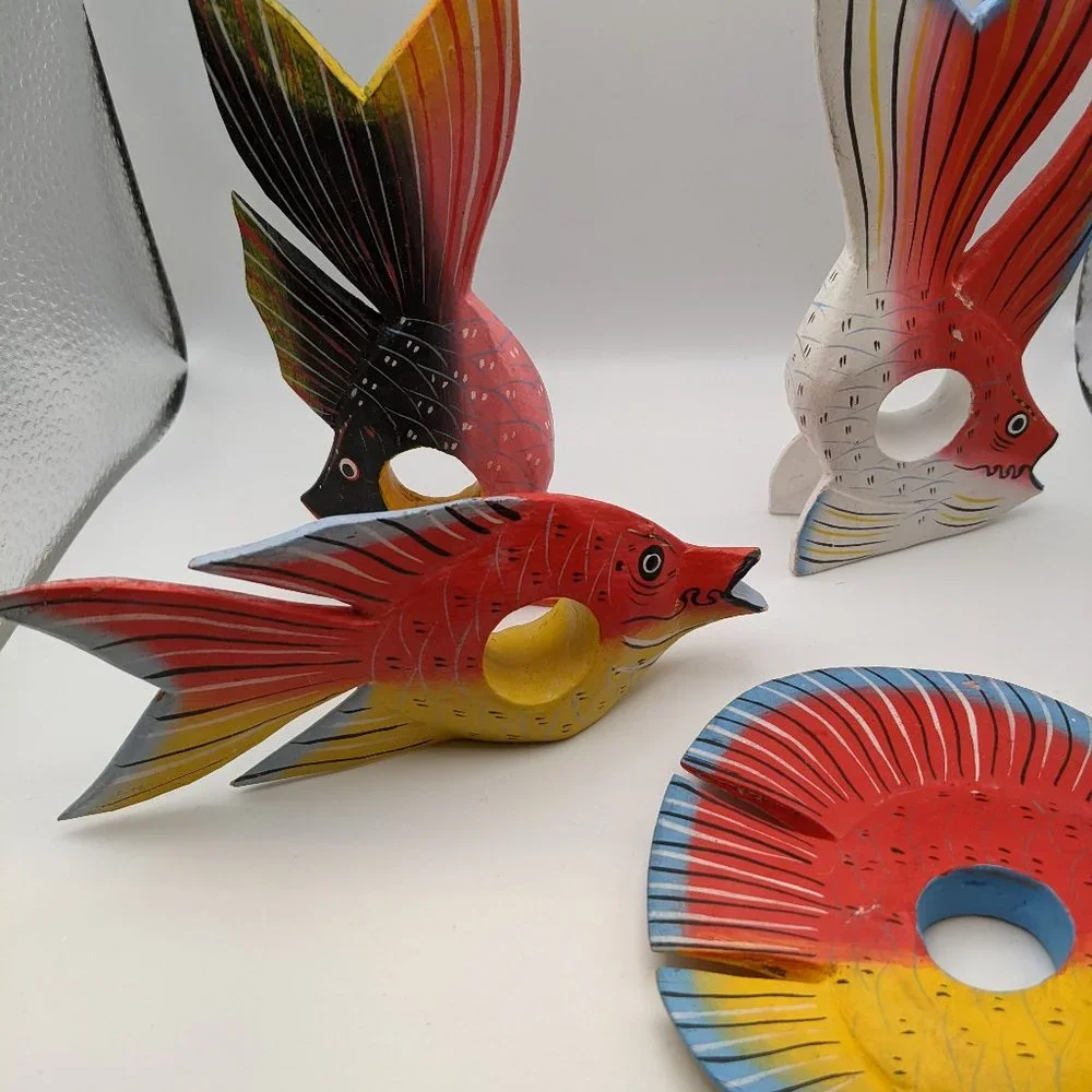 🧨🧨Napkin Rings Set of Four Fish Theme